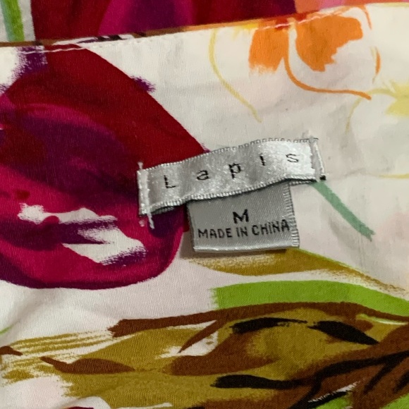 Lapis White Floral Aline Full skirt size medium - Picture 5 of 5